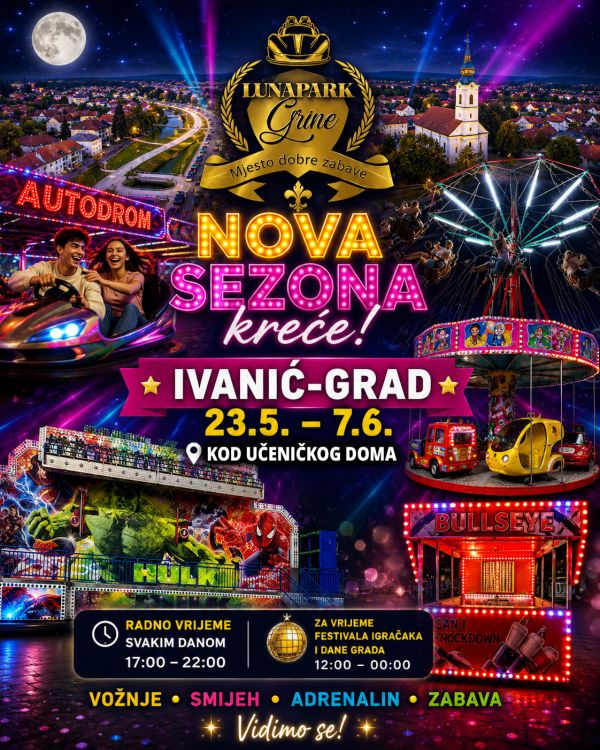 Lunapark Grine u Ivanić-Gradu - Festival igračaka + Dani grada Lunapark Grine u Ivanić-Gradu - Festival igračaka + Dani grada